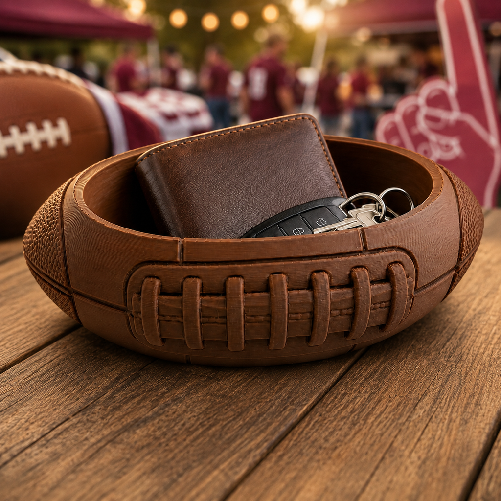 3D Printed Football Catchall Tray – Unique Gift for Football Fans