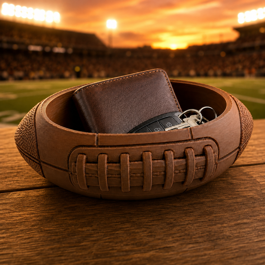 3D Printed Football Catchall Tray – Unique Gift for Football Fans