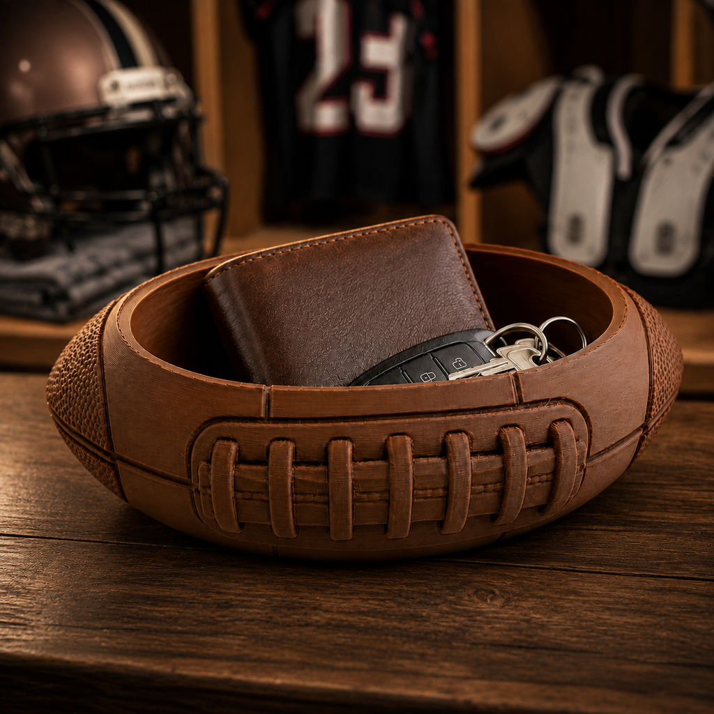 3D Printed Football Catchall Tray – Unique Gift for Football Fans
