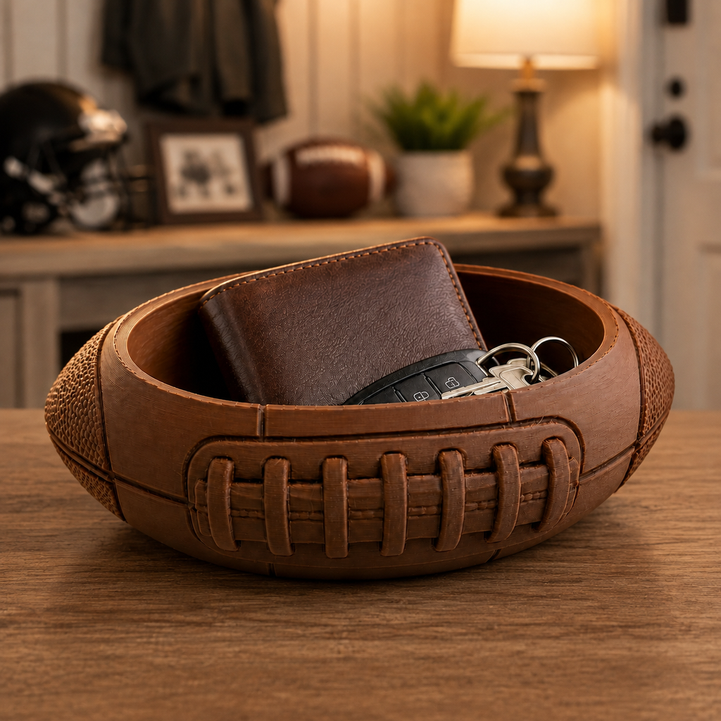 3D Printed Football Catchall Tray – Unique Gift for Football Fans