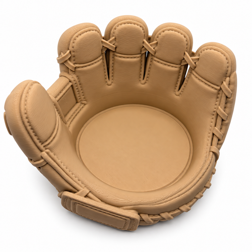 Baseball Glove Catchall Bowl – 3D Printed Desk Organizer & Gift for Baseball Fans, Players and Coaches | Beige